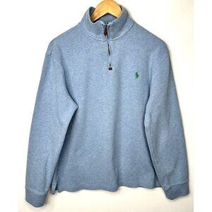Polo Ralph Lauren 1/4 Zip Pullover Sweater Men Size Medium Blue Pony Logo Y2K